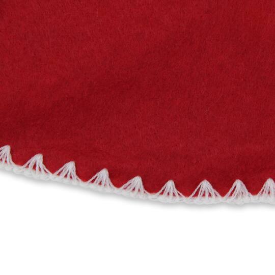 26" Christmas Traditions Cardinal Red with White Stitching Mini Tree Skirt